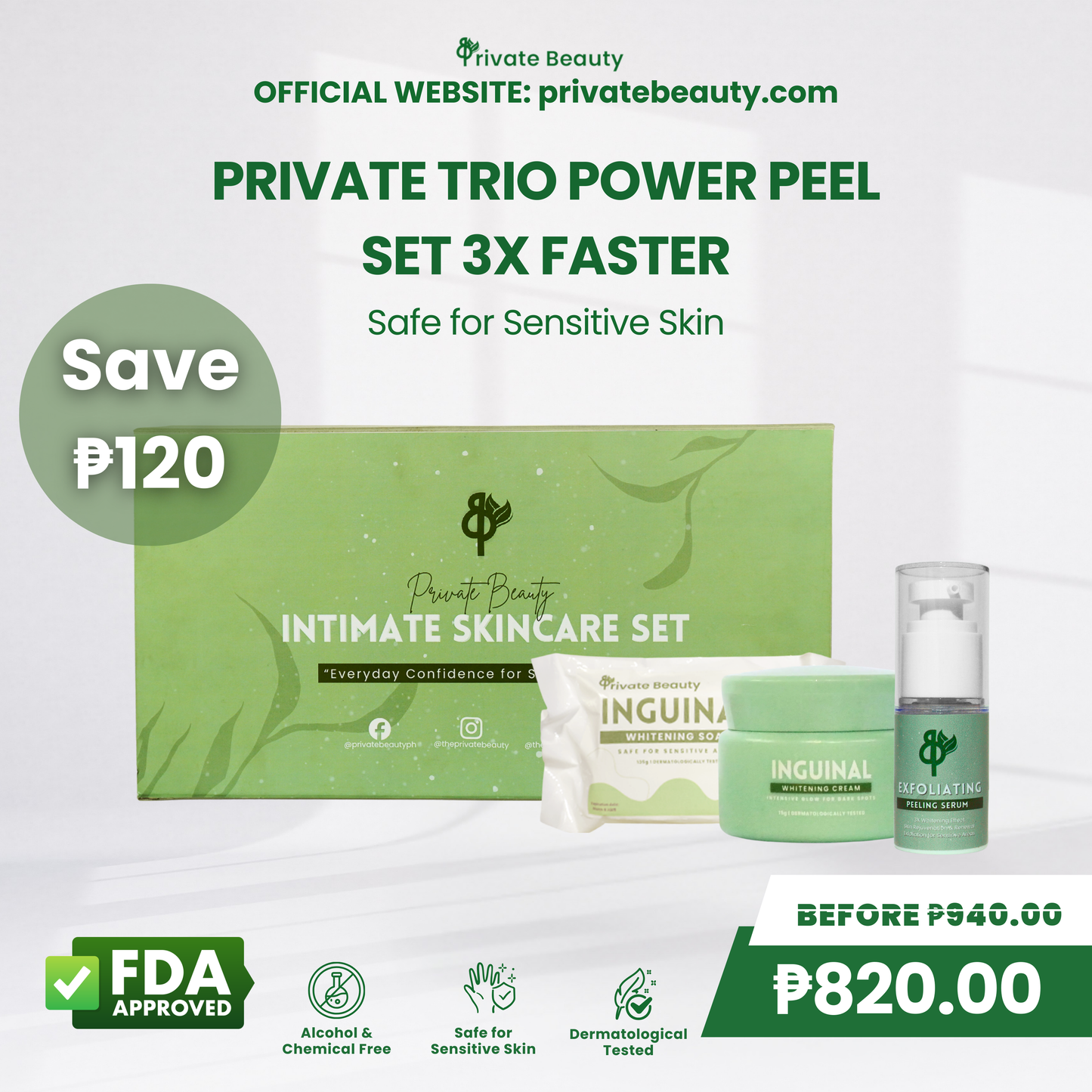 [13% OFF] Private Trio Power Peel Set