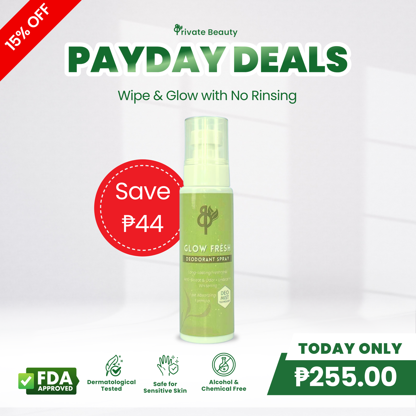 Private Beauty Glow Fresh Deodorant Spray