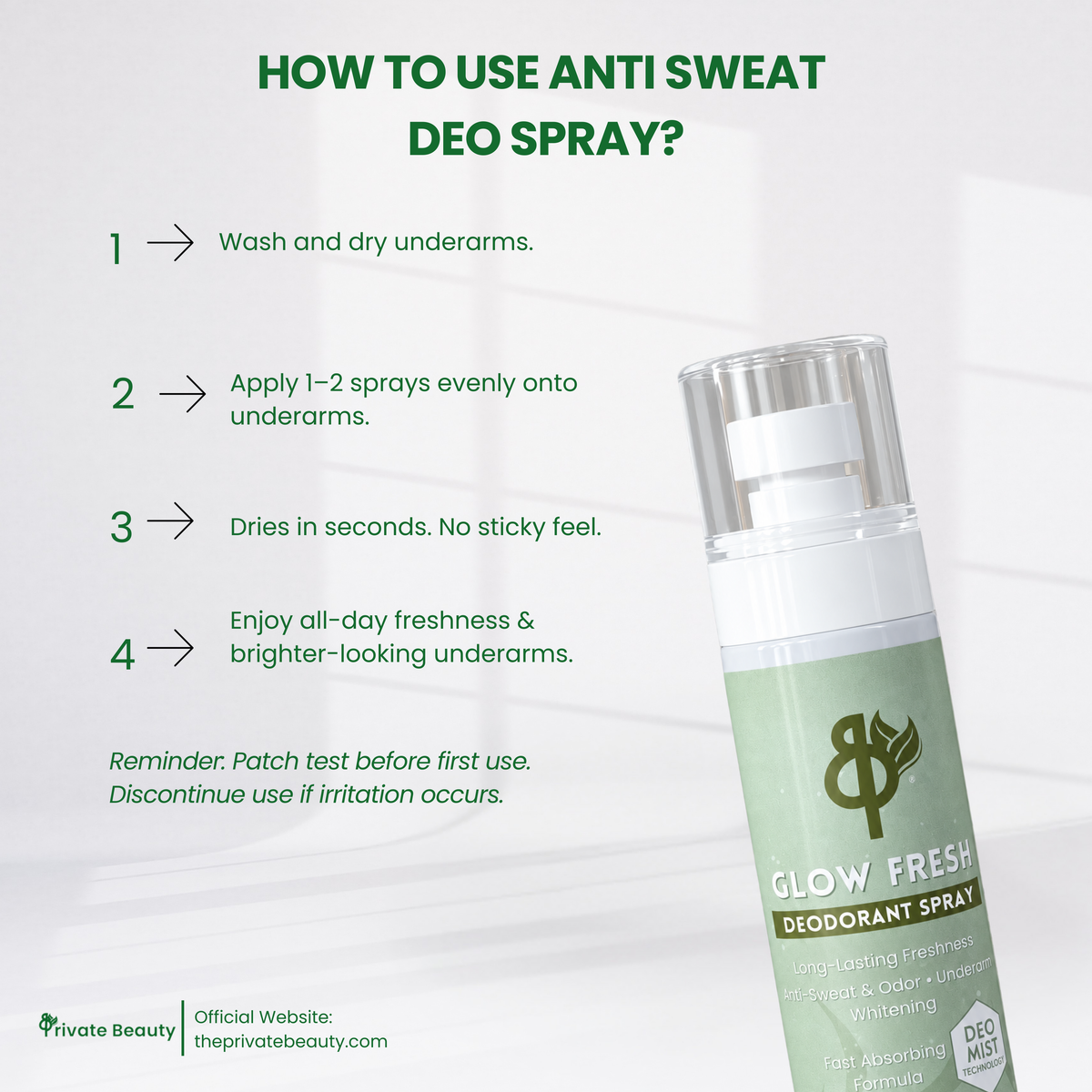 Private Beauty Anti-Sweat Glow Fresh Deo Spray